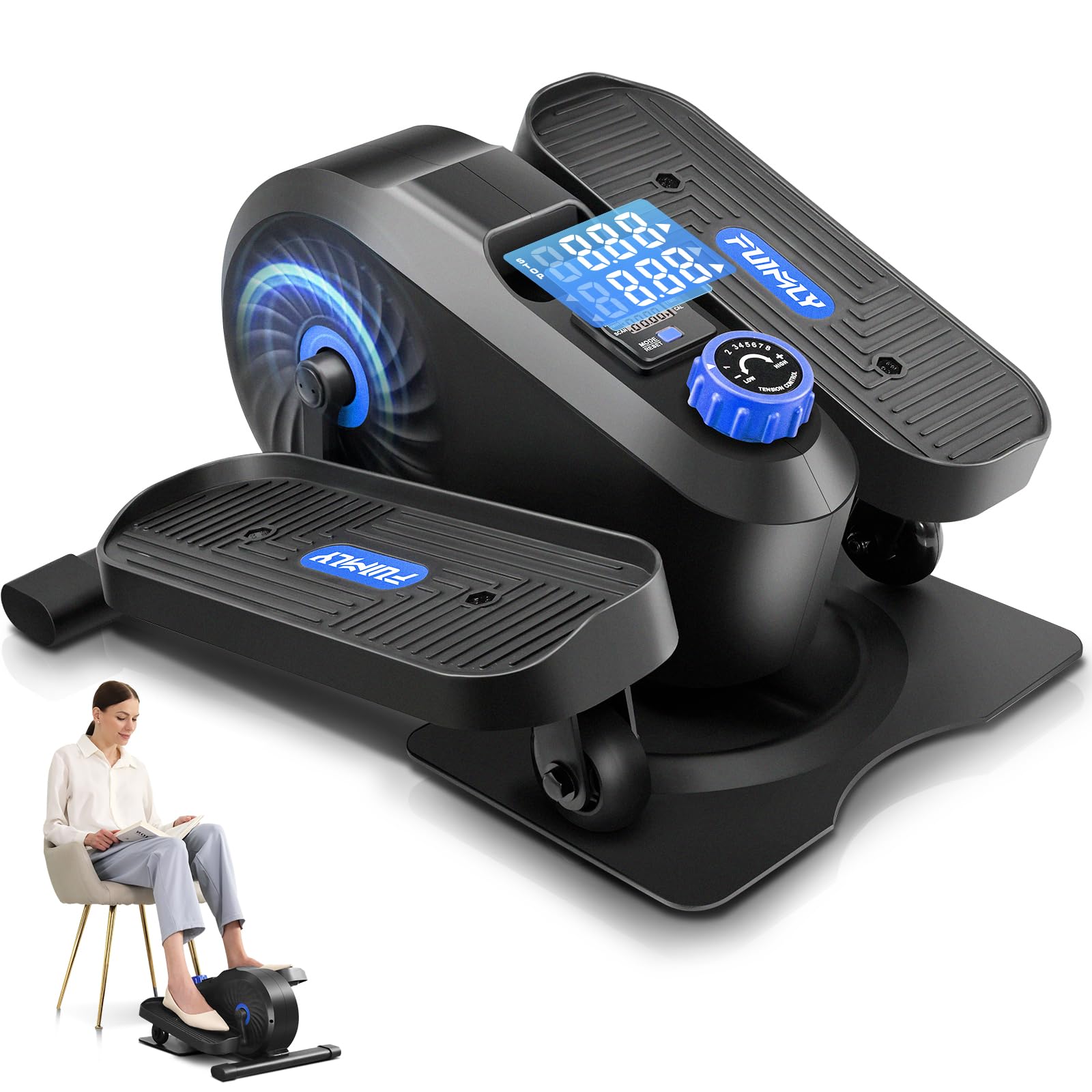 FUNMILY Under Desk Elliptical – 2-in-1 Seated & Standing Portable Pedal Exerciser