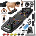 Push Up Board Home Gym Set – 20 Accessories with Resistance Bands, Pilates Bar & Ab Roller
