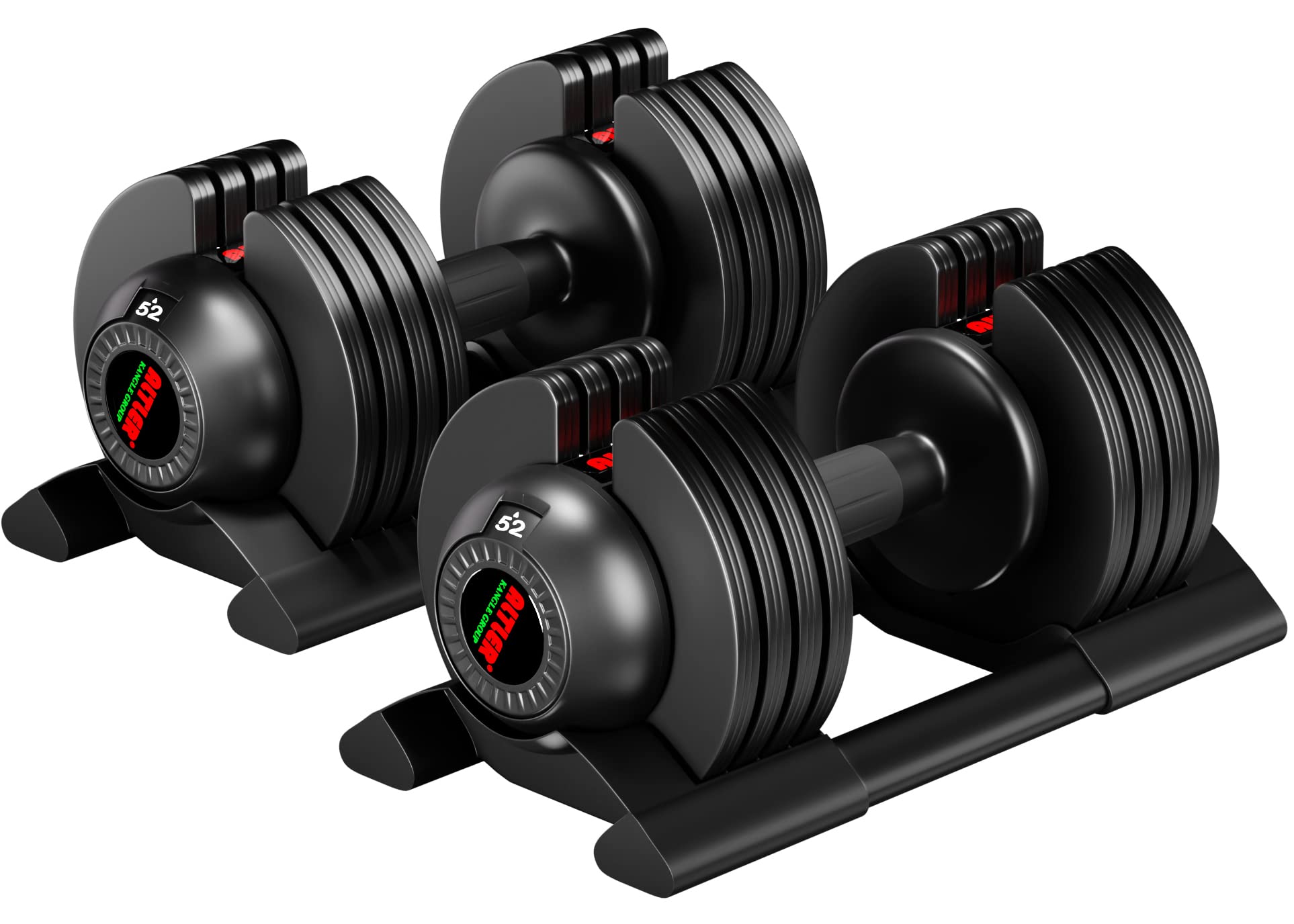 ALTLER 52LB Adjustable Dumbbell Set with Tray – Anti-Slip Handle for Home Gym